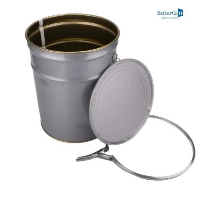 China Inner Gold Tinplate Bucket , Sustainable White 5 Gallon Bucket Bucket for sale