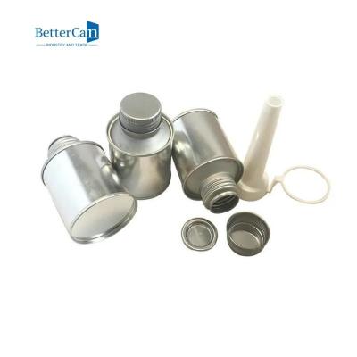 China 100ml Tin Can Packaging Round Empty Metal Tins For Glue Cement for sale