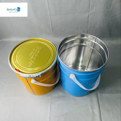 China 5 litros balde cônico com impressão de cor manobra de metal OEM Design recipiente de tinta à venda