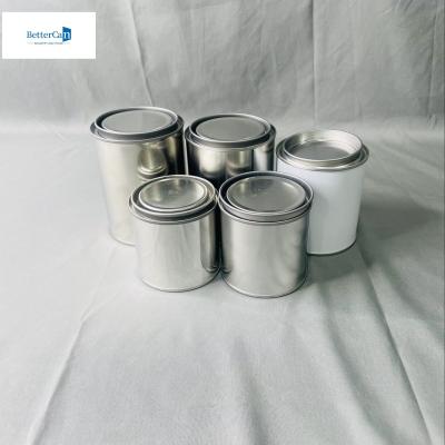 China 750ML White Empty Car Paint Tin Storage Can Round Thinner Square Shapes for sale