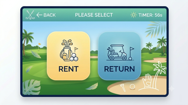 rent and return button