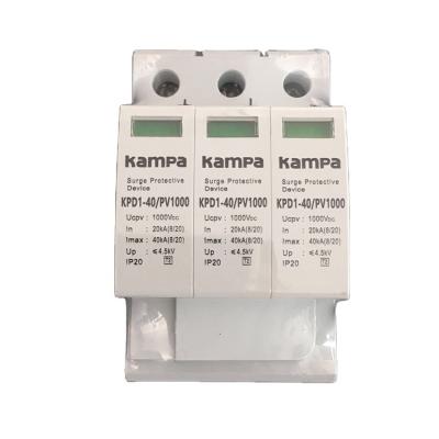 China High quality 3 phase 1000V DC SPD 20/40KA Voltage Protector Lightning Surge Protector Device for sale