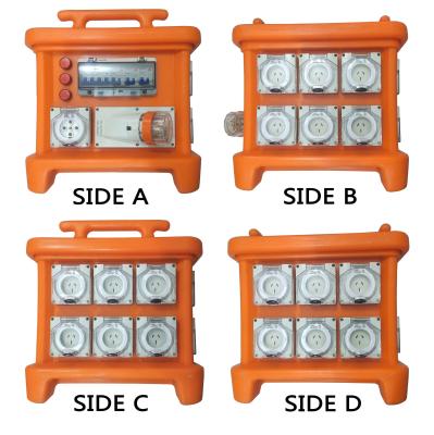 China MK1 Portable Power Distribution System Rubber Box Orange Outdoor Distribution Board Stackable for sale