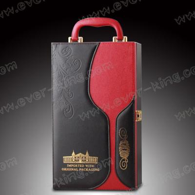 China Luxury SGS 2 Bottles Wine Gift Box Packaging for sale