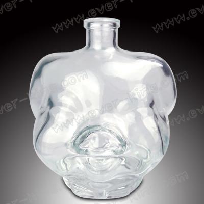 China Frosting Luxury Liquor 375ml Custom Glass Bottles for sale