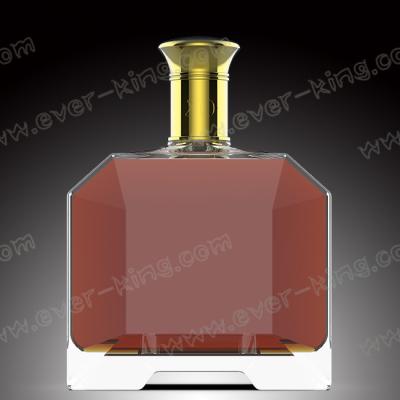 China Screen Printing Rectangle Custom Glass Bottle 500 ML For Tequila for sale