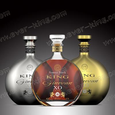 China High White Flint Glass 700ml Luxury Liquor Bottles For Brandy for sale