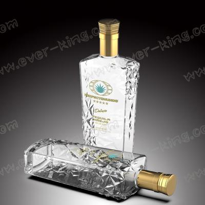 China El premio de grabación en relieve transparente anunció la botella rectangular del Tequila en venta