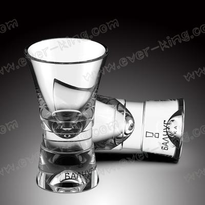 China Bullet Shape Vodka Transparent Glass Cup Non Toxic Odorless for sale