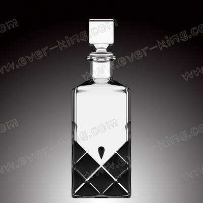 China 700ml Customized Square Brandy Glass Bottle for sale