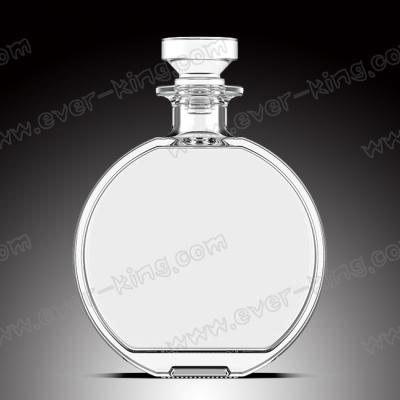 China Clear Oval Empty Whiskey Glass Bottles 750ML for sale
