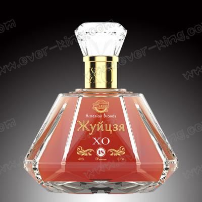 China Custom Luxury Diamond Spirits Brandy Glass Bottle 700Ml for sale
