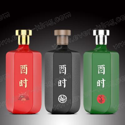 China Panton Color Wine Bottles Vodka Gin Spirit Glass Bottle With Cap for sale