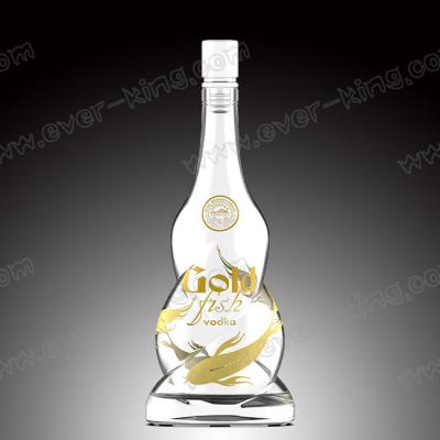 China 700ml Twisted Vodka Glass Bottle With Bright Closure for sale