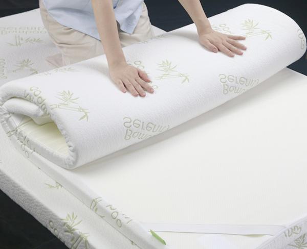 Quality Online Hot sale bamboo fiber memory foam pads 150x200cm hotel use foam topper for sale