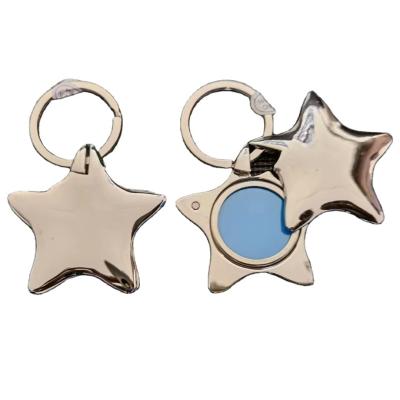 China Hot Sale Personalize Promotion Gift Five Pointed Star Shaped Metal Keychain Star Two-piece Combination Keychain for sale