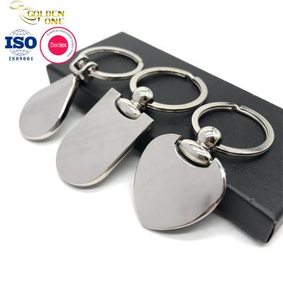 China Wholesale Custom Heart Shape Blank Logo Square polished Laser Sublimation Stainless Steel Mirror Metal Keychain à venda