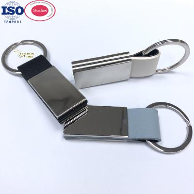 Cina Wholesale New Luxury Metal Pu Leather promotional Keychain Sublimation Keychains Custom Leather Coin holder Keychain in vendita