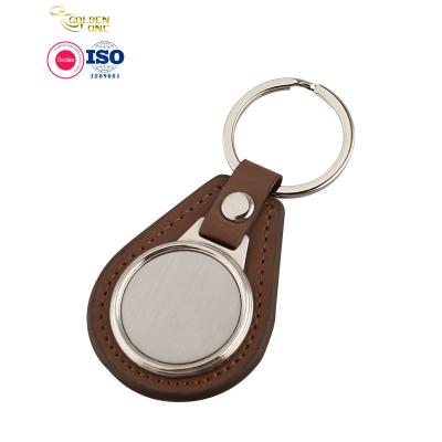 China Metal Laser Engraving Key Chain ,  Genuine PU Leather Blank Key Chain for sale