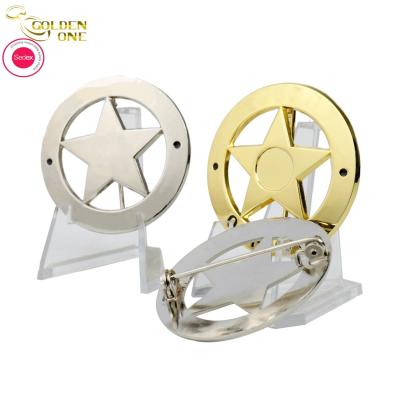 China Crachá liga de zinco brilhante 3D Logo Metal Enamel Star Emblem da cavidade para a honra à venda