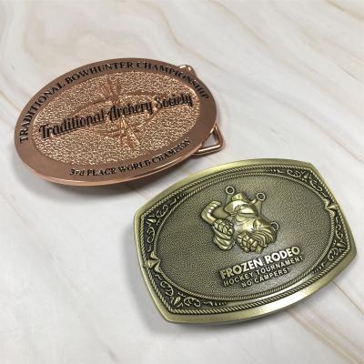 China Engraved Belt Western Cowboy Buckles Sublimation 3D Gold Plated Metal for sale