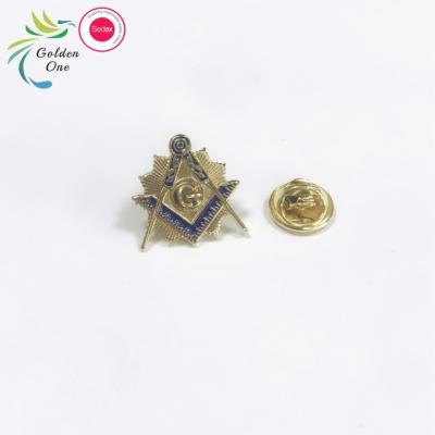 中国 Blank Soft Enamel Masonic Branded Country Flag Sports Gold Lapel Pins Suits Bronze Pins 販売のため
