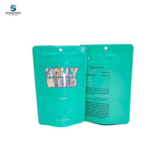 Custom Plastic Zipper Smell Proof Mylar Marijuana Weed Packaging Bags
