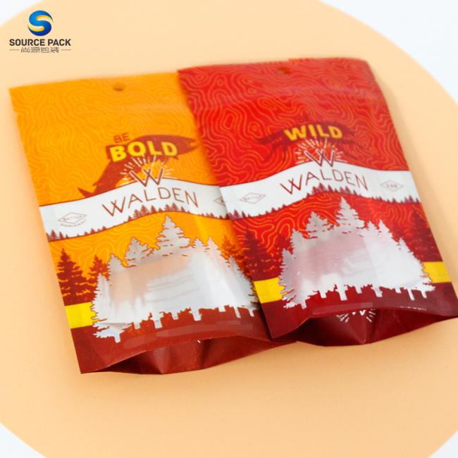 3.5g Weed Packaging Bags Wholesale Plastic Ziplock Mylar Pouch with Window