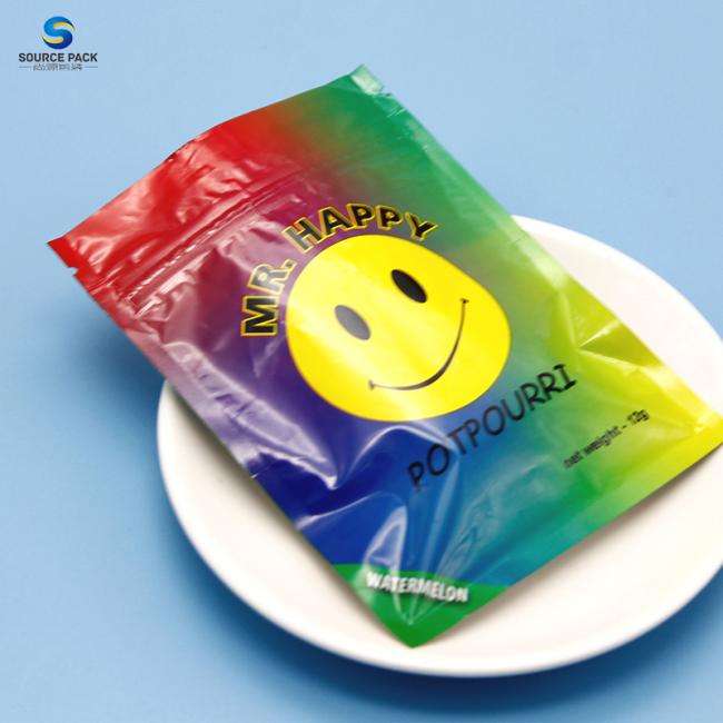 Factory Custom Weed Packaging Colorful Smell-proof Package Mylar Bag