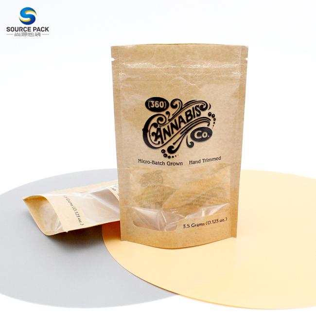 High Quality Custom Edible Reusable Zipper Bag With Logo And Transparent Window