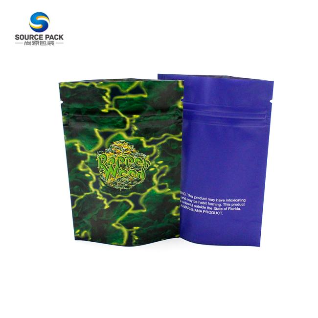 Hot Sell Matte Smell Proof Stand Up Doypack Smell Proof Reasealable Mylar Bags