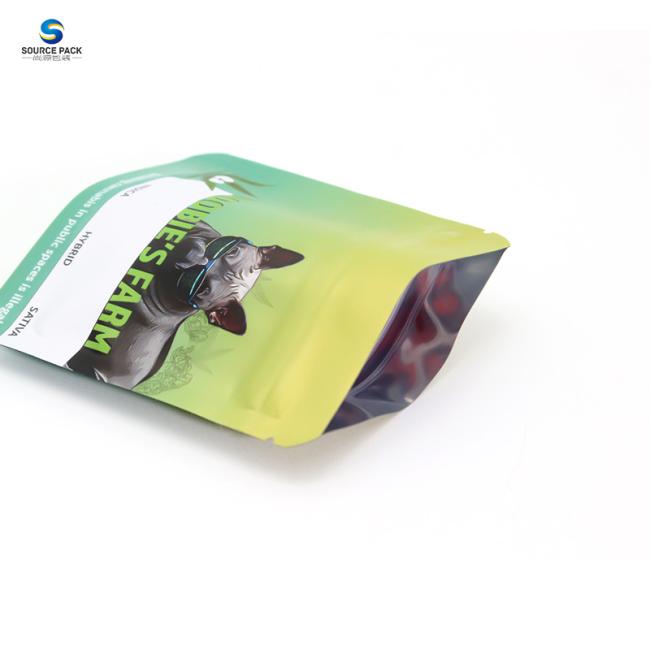 Custom Printing Resealable Smell Proof Stand Up Pouch Mylar Bag With Zipper