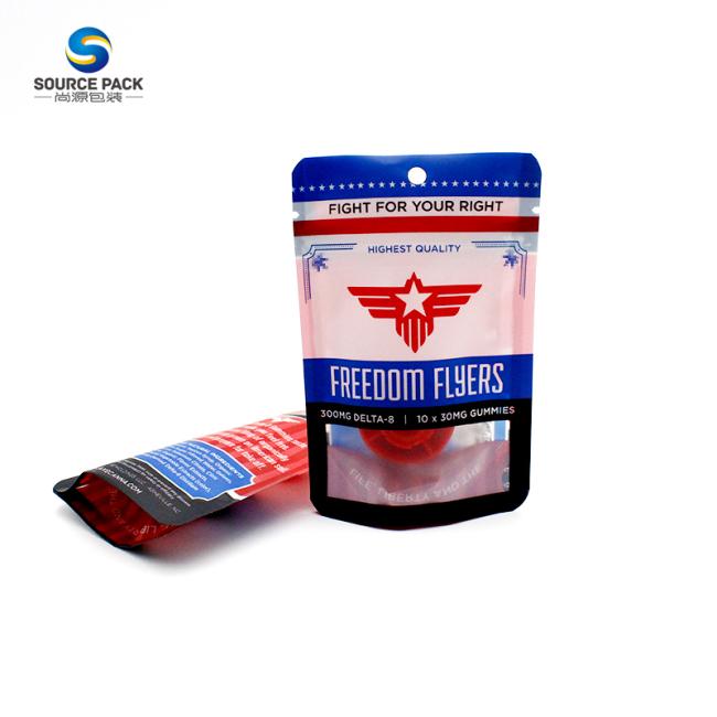 Resealable Ziplock Exit Edibles Gummies Packaging Smell Proof Mylar Bags Custom