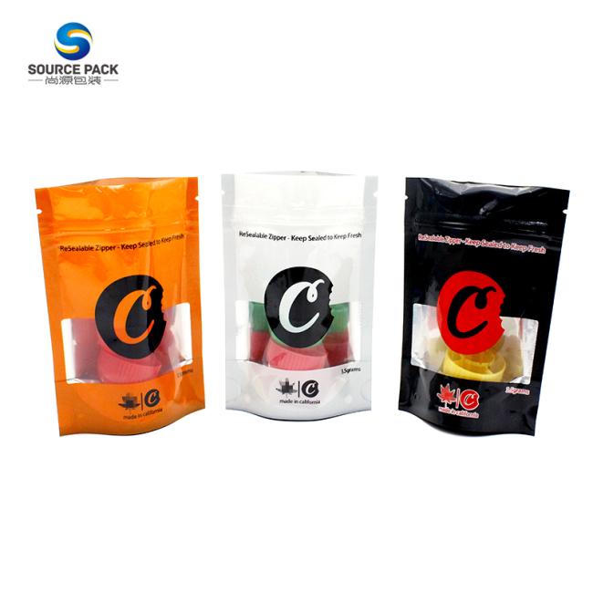 Custom Zipper Mylar Bags Cookie Food Smell Proof Edible Packaging Resealable