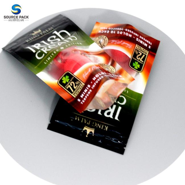 Stand Up Pouch Smell Proof Cigar Packaging Heat Seal Custom Printing Bags