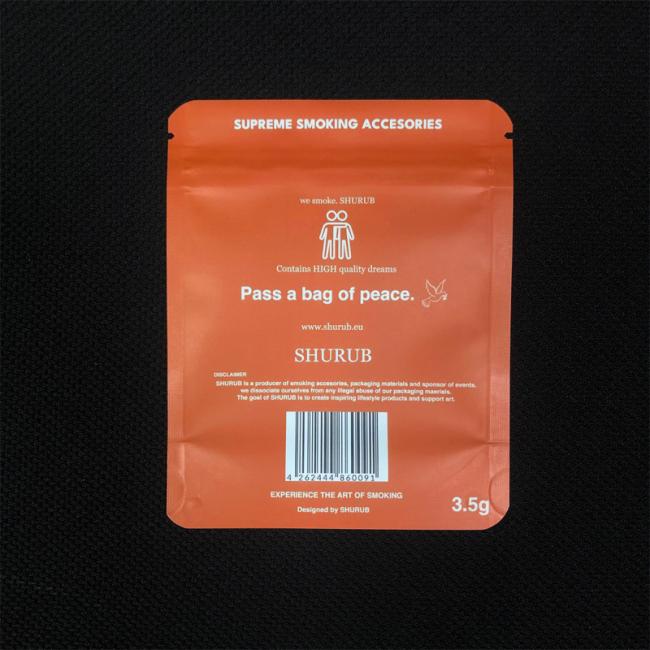 3.5g Food Grade Doypack Stand Up Pouch For With Zip Lock