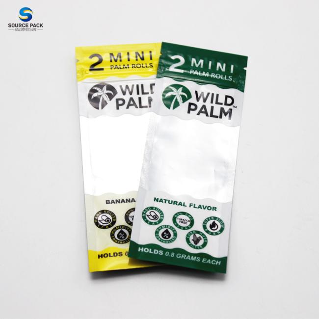 manufacturer custom printing cigar bags mylar wraps preroll transparent window packaging