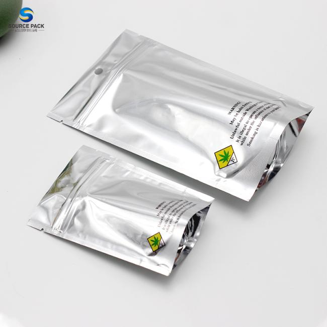 Aliminum Foil Custom Weed Packaging With Child-Resistant Zipper For Marijuanna