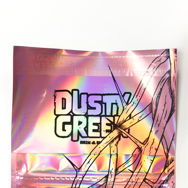 Customized Shinny Tobacco Weed Herb Packaging Bag Hologram Laser