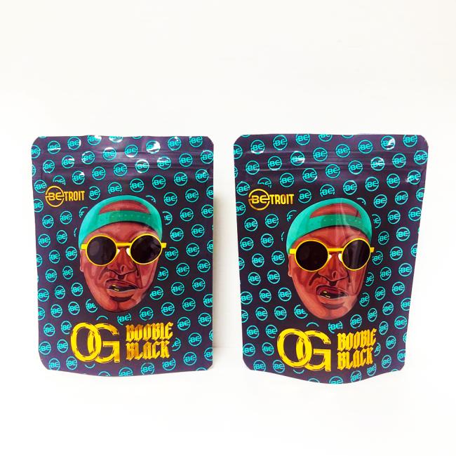 Ziplock Weed Packaging Bag Stand Up Pouch With Gold Stamping And UV Printing