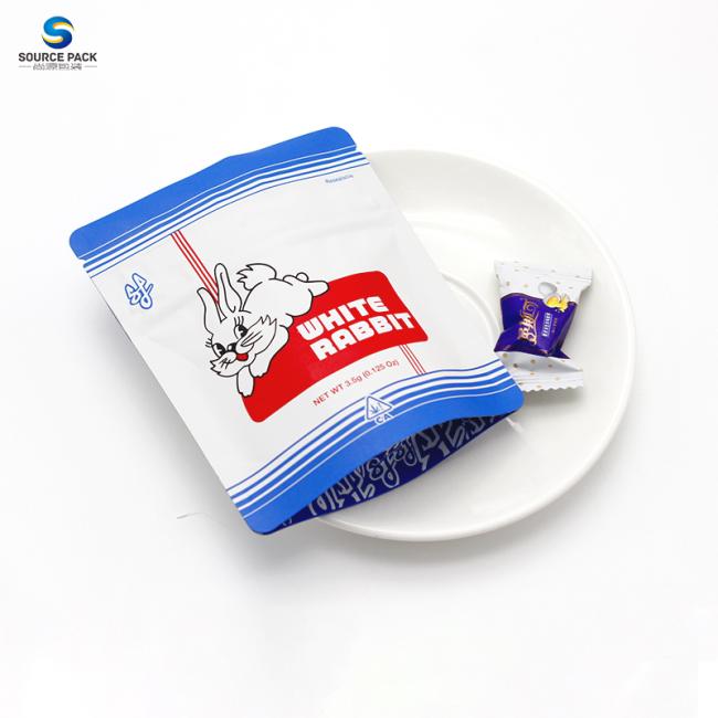 3.5g Stand Up Pouch Zipper Weed Packaging Bag For Edible Candy Gummy