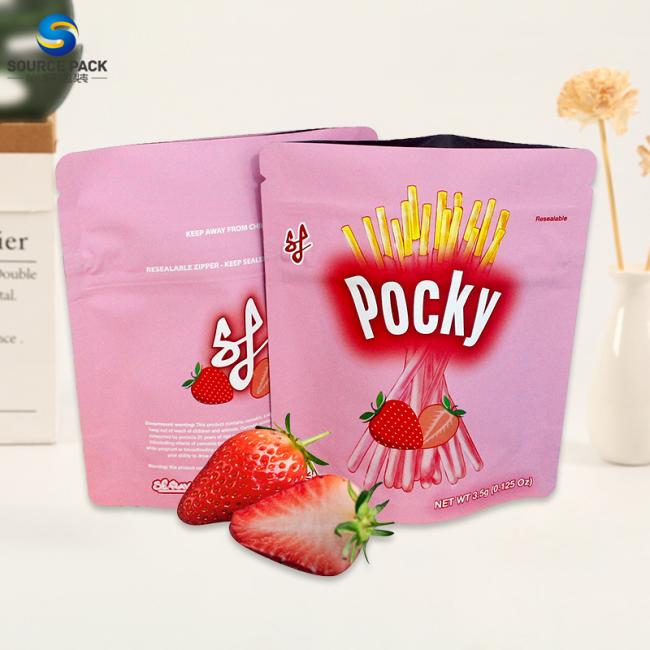 Child Resistant Weed Packaging Smell Proof Stand Up Pouch Custom Printed Mylar Bag