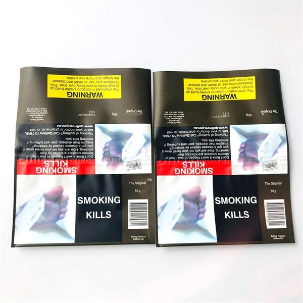 Cigarette Packing Manufacturer Loose Leaf Zipper Bag Rolling Tobacco Packaging Pouch