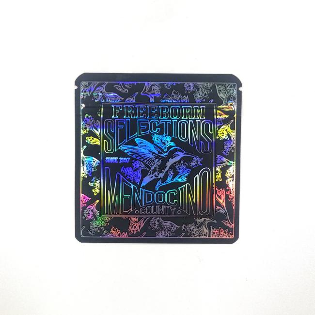 Customized Weed Packaging Bag Zipper Holographic For CBD Marijuanna Flower