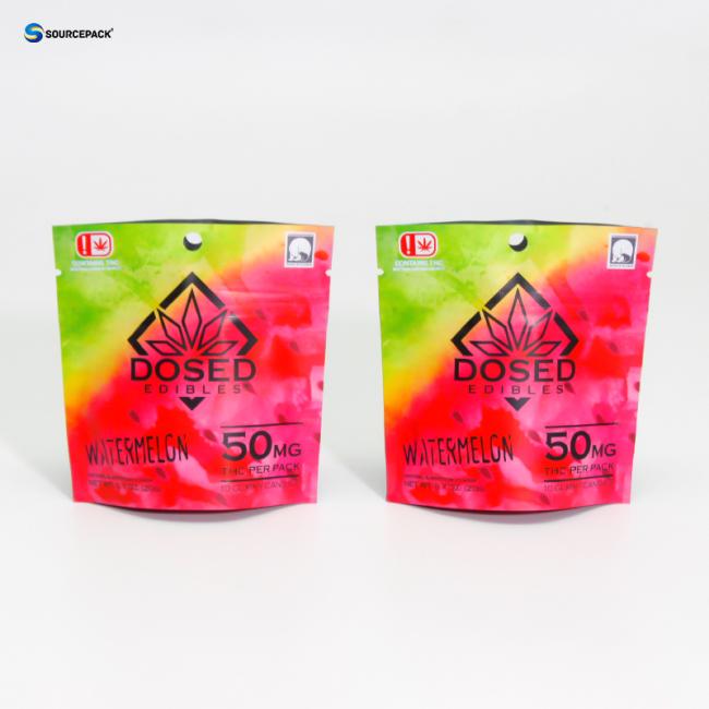 Custom Printed CBD Gummies Packaging Mylar Bags Food Edible Foil Standing Pouch