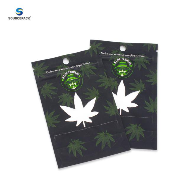 Biodegradable Herb Packaging Bags Kraft Paper Zipper Pouches for CBD Flower