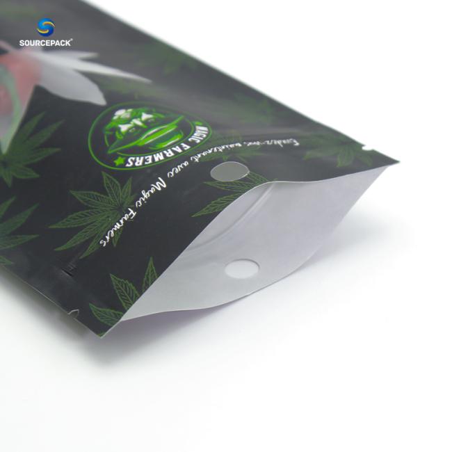 Biodegradable Herb Packaging Bags Kraft Paper Zipper Pouches for CBD Flower