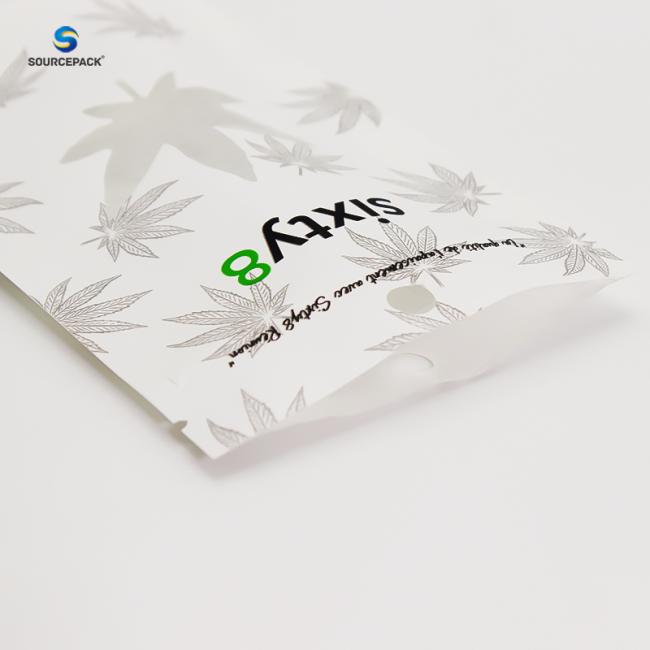 Biodegradable Herb Packaging Bags Kraft Paper Zipper Pouches for CBD Flower