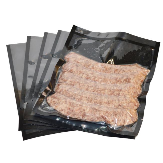 Black Vacuum Bag for Food Preservation with Embossed Zipper Top