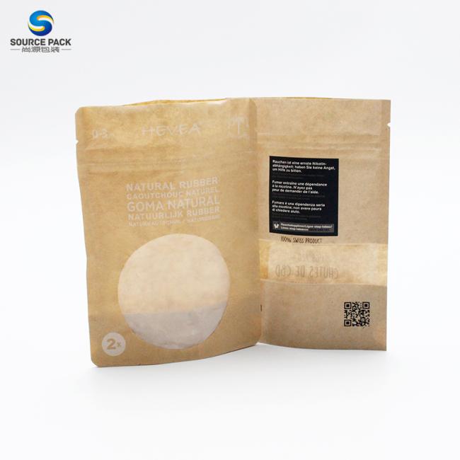 Food Packaging Stand Up Pouch Zipper Kraft Paper Bag Eco Friendly Biodegradable